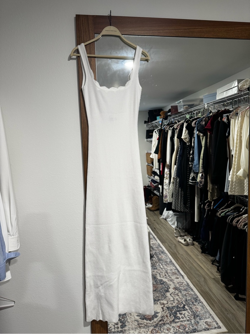 Princess Polly White Ribbed Maxi Tank Dress NWOT